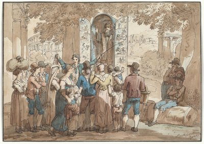 « Le Charlatan », illustration tirée de *Costumes et coutumes romaines* - Bartolomeo Pinelli