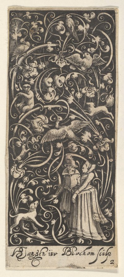Panneau vertical avec un homme et une femme, ca. 1631 - Bartolomeus van Lochom