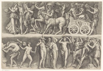 Relief antique avec Bacchus et Ariane - Battista Franco