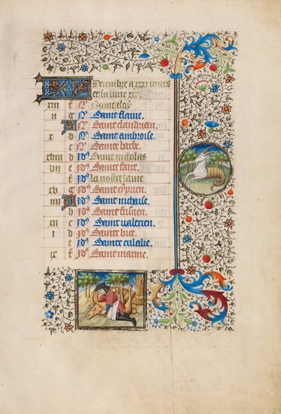 Page du calendrier de décembre ; Abattage d