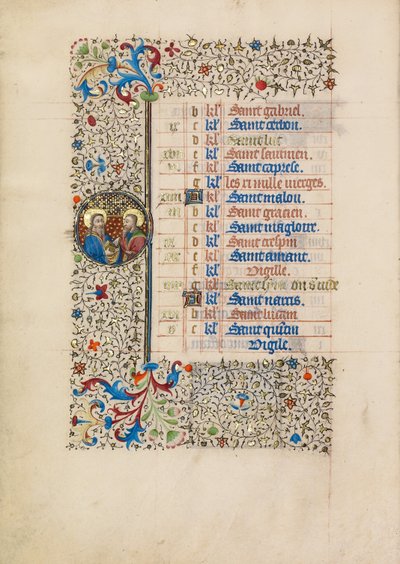 Page du calendrier d