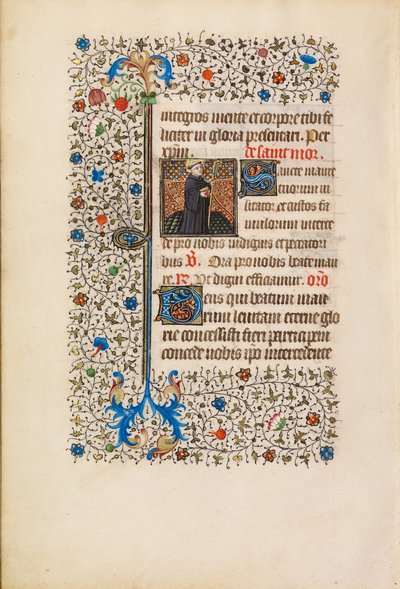 Abbé Maurus avec un bâton et un livre, c.1440-50 - Bedford Master Workshop