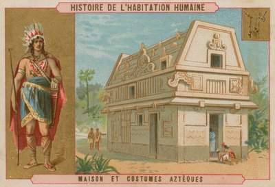 Maison et costume aztèques - Belgian School