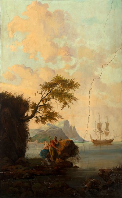 Deuxième salle arrière, salle de réunion, fresques avec scènes rurales de style classique, probablement vers 1810, scène 5 - Belgian School