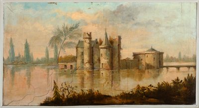 Deuxième salle arrière, salle de réunion, fresques avec scènes rurales de style classique, probablement vers 1810, scène 4 - Belgian School