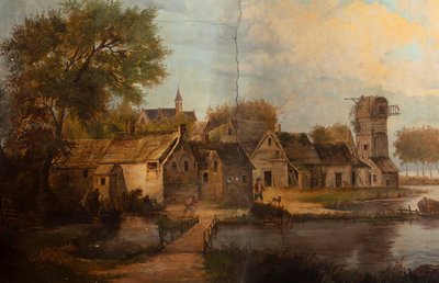 Deuxième salle arrière, salle de réunion, fresques avec scènes rurales de style classique, probablement vers 1810, scène 3 - Belgian School