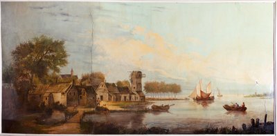 Deuxième salle arrière, salle de réunion, fresques avec scènes rurales de style classique, probablement vers 1810, scène 3 - Belgian School