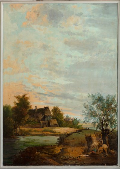 Deuxième salle arrière, salle de réunion, fresques avec scènes rurales de style classique, probablement vers 1810, scène 7 - Belgian School