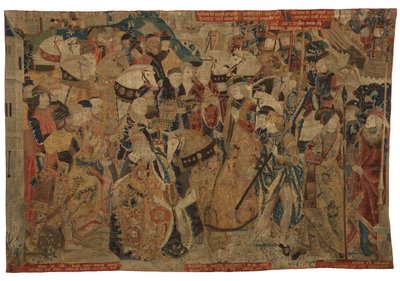 Tapisserie, Alexandre le Grand recevant la soumission des rois de Chypre, peut-être de Tournai - Belgian School