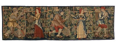 Fragment de tapisserie représentant des vendangeurs - Belgian School