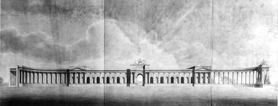 Perspective des bureaux vus depuis la grande cour - Benjamin Dean Wyatt