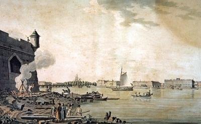 Vue du Palais de Marbre, prise du côté de la Forteresse Pierre et Paul, Saint-Pétersbourg - Benjamin Patersson