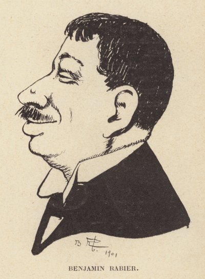 Caricature autoportrait du caricaturiste et illustrateur français Benjamin Rabier - Benjamin Rabier