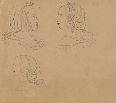 Études de portraits de femmes avec diverses coiffures - Benjamin Robert Haydon
