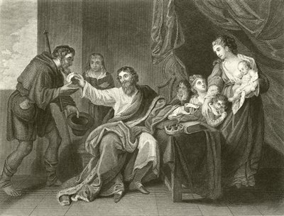 Alfred partageant le pain - Benjamin West