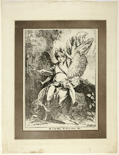 Ange de la Résurrection, du premier numéro de Specimens of Polyautography - Benjamin West