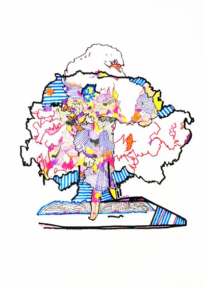 Double essai atomique, 2019 (encre sur papier) - Benoit Erwann Boucherot