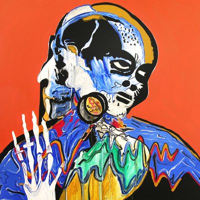 Surportrait : Danse macabre, Pickenheim, 2005 (oil on canvas) - Benoit Erwann Boucherot