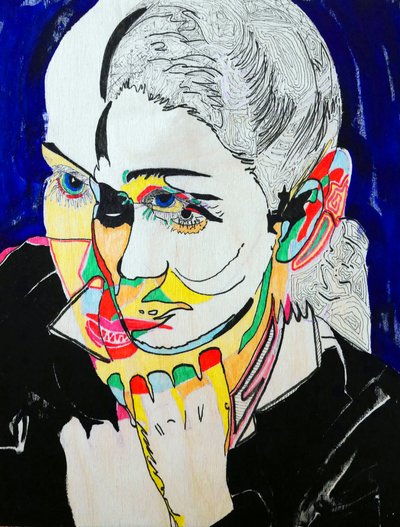 Surportrait : Gabrielle Roy, 2021 (huile et acrylique sur panneau de bois) - Benoit Erwann Boucherot