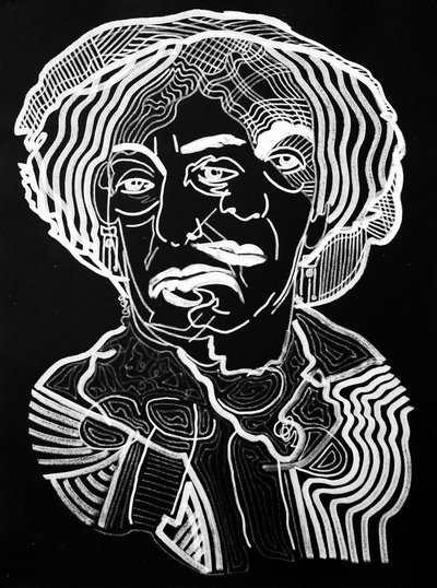 Surportrait : George Sand, 2019 (acrylique sur papier) - Benoit Erwann Boucherot