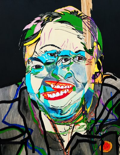 Surportrait : Joséphine Bacon 2, 2021 (huile et acrylique sur panneau de bois) - Benoit Erwann Boucherot