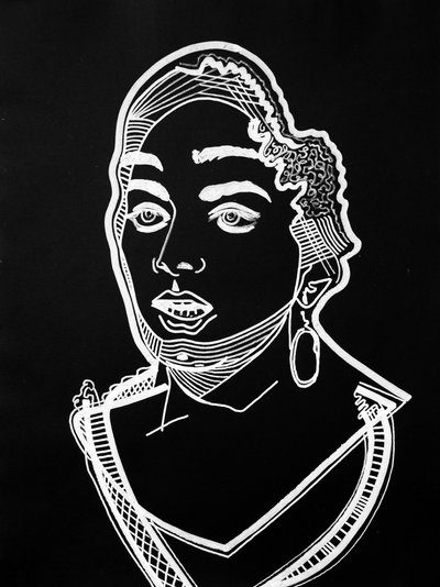 Surportrait : Leila Slimani, 2021 (acrylique sur papier) - Benoit Erwann Boucherot