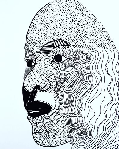 Surportrait : Lorrie Jean-Louis, 2021 (acrylic on paper) - Benoit Erwann Boucherot