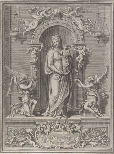 Madone de Lorette, dans une niche avec un ange de chaque côté, 1650-1724 - Benoît Farjat