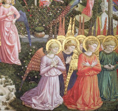 Anges dans un paysage céleste, le mur gauche de l