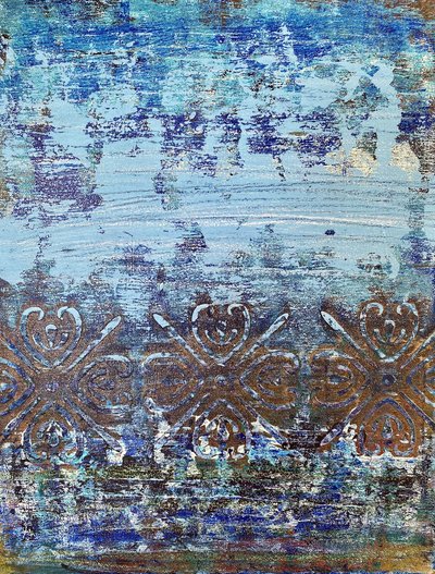 Motif bleu vieilli - Berit Pihl