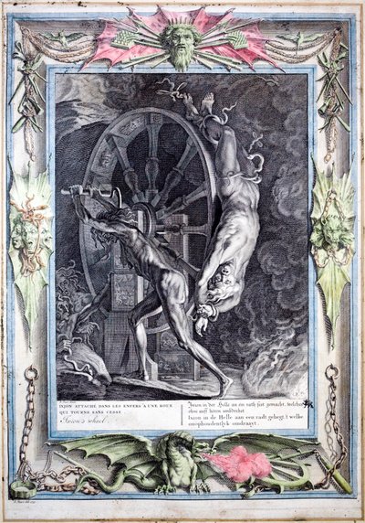 Ixion lié à la roue de feu éternelle - Bernard (after) Picart
