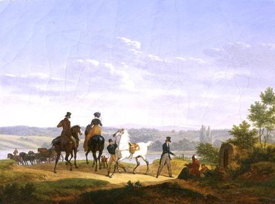 Paysage avec figures et chevaux - Bernard Edouard Swebach