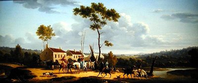 Voyageurs à cheval dans un paysage - Bernard Edouard Swebach
