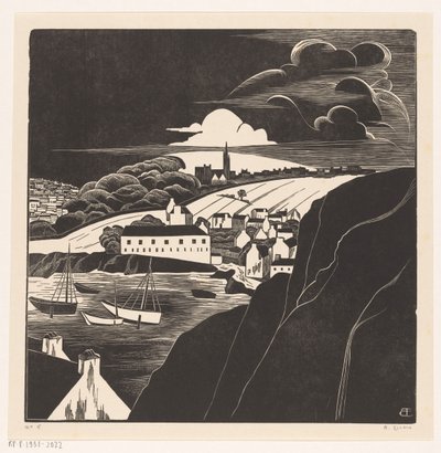 Port à marée basse - Bernard Essers (signed by artist)