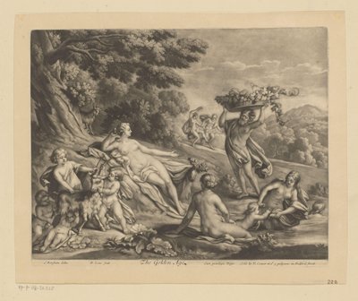 Figures à demi-nues et boucs dans un paysage (The Golden Age) - Bernard Lens (II)