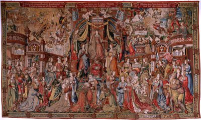 Tapisserie flamande. Série La Passion du Christ (De vierkante passie). Le Christ au Mont des Oliviers (Christus in de Hof van Olijven). Manufacture Pieter de Pannemaeker, Bruxelles. Dessinateur Barend van Orley. Vers 1518-1522. - Bernard van Orley