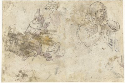 Moïse et une Marie en deuil ou Marie-Madeleine - Bernard van Orley