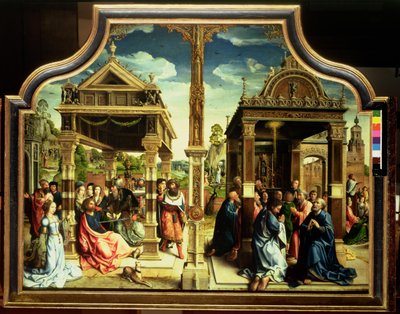 Retable de Saint Thomas et Saint Matthieu, panneau central du triptyque représentant des scènes de la vie des deux saints, y compris le martyre de Saint Thomas, c.1515 - Bernard van Orley