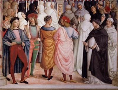 Pie II canonise Sainte Catherine de Sienne en 1461 (détail) - Bernardino di Betto Pinturicchio