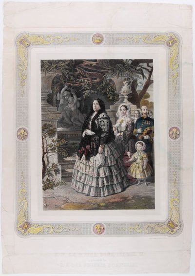 SA MAJESTÉ LA REINE ISABEL II et sa fille auguste SON ALTESSE SÉRÉNISSIME LA PRINCESSE DE AS - Bernardo Blanco y Pérez