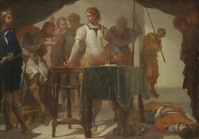 Mucius Scaevola confrontant le roi Porsenna - Bernardo Cavallino
