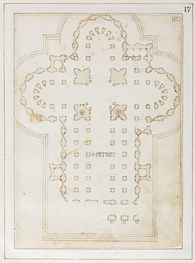 Plan de Saint-Pierre, Codex Coner, 1513-15 (encre sur papier) - Bernardo Della Volpaia Bernardo Della Volpaia