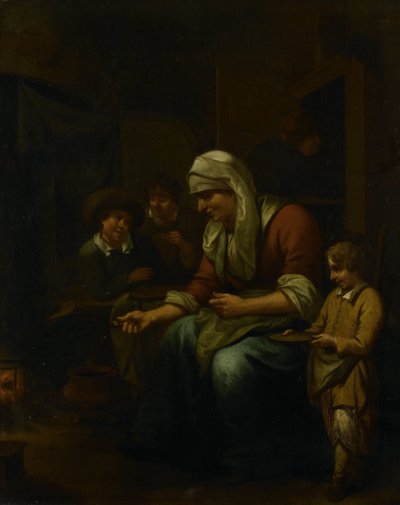 Femme faisant des crêpes - Bernardus van Schijndel