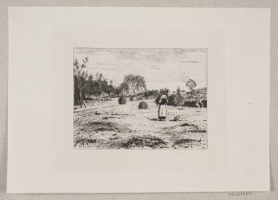 Paysage avec une femme portant du bois - Bernhard Ulrik Middelboe