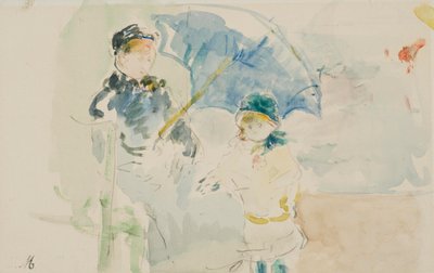 À la plage à Nice - Berthe Morisot