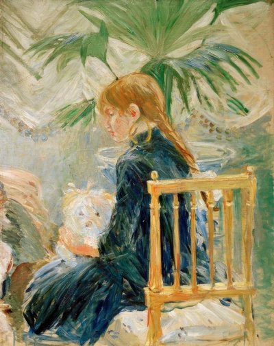 Fillette au chien (second fragment) - Berthe Morisot