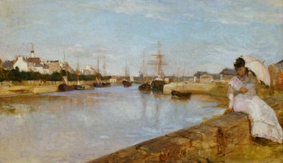 French: Vue du petit port de Lorient The Harbor at Lorient - Berthe Morisot