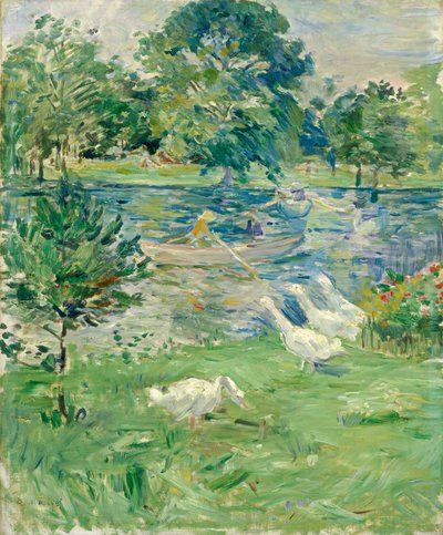 Fille dans un bateau avec des oies, vers 1889 - Berthe Morisot