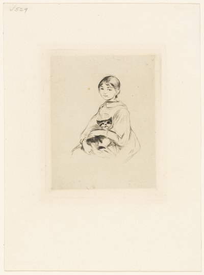 Jeune fille avec un chat - Berthe Morisot