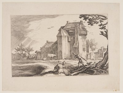 Planche 15, tirée de Paysages avec fermes - Boetius Adams Bolswert